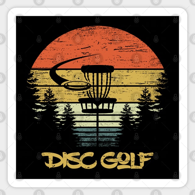 Distressed Disc Golf Classic Vintage Frisbee Golf Sticker by RK Design